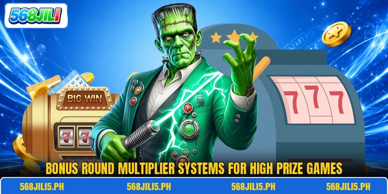 Bonus round multiplier systems for high prize games Bonus round multiplier systems for high prize games
